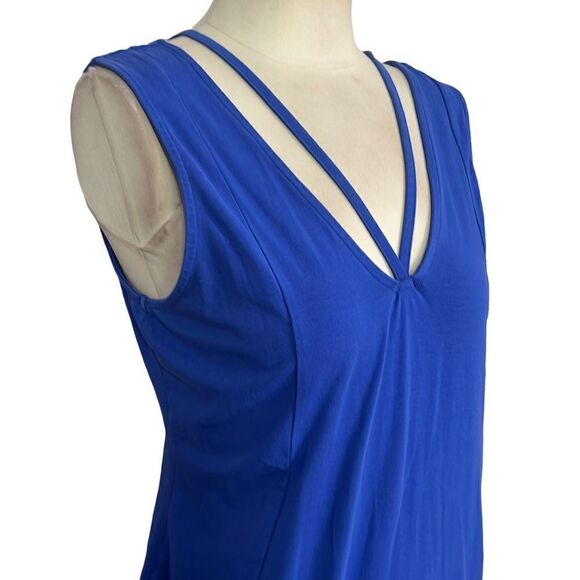 ASOS Sleeveless Blue Mermaid Style Midi Dress Size 10 - Picture 2 of 9